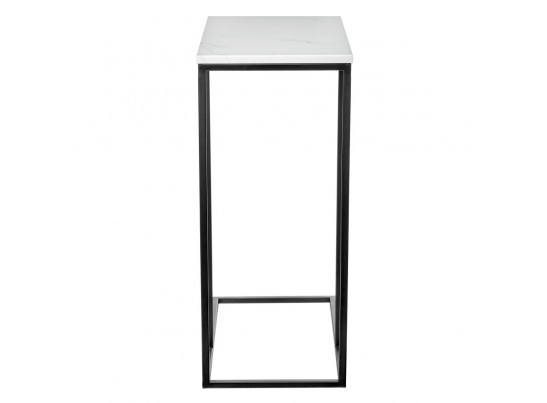 Придиванный столик Loft 50x30см, белый мрамор с черными ножками в Ростове-на-Дону