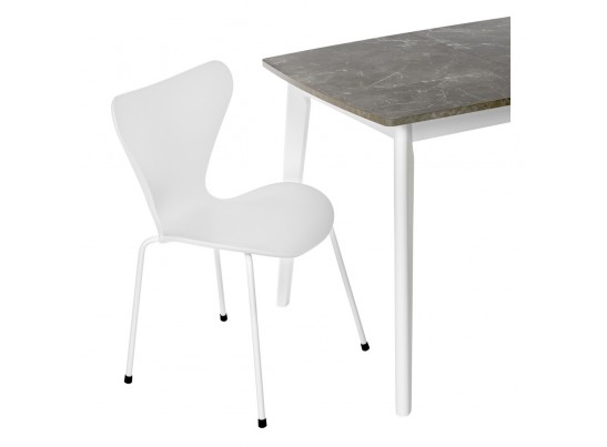 Стол Oslo раскладной 100-130x80x76см, Мрамор Сиена, белый в Ростове-на-Дону