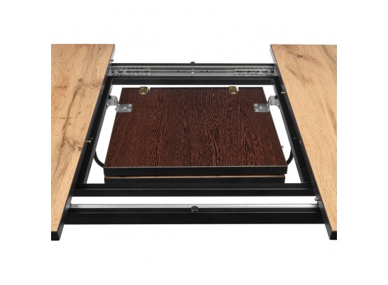 Стол Dublin раскладной 120-160х80х75 Дуб Вотан с чёрными ножками в Ростове-на-Дону