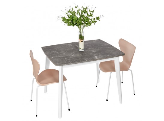 Стол Oslo раскладной 100-130x80x76см, Мрамор Сиена, белый в Ростове-на-Дону