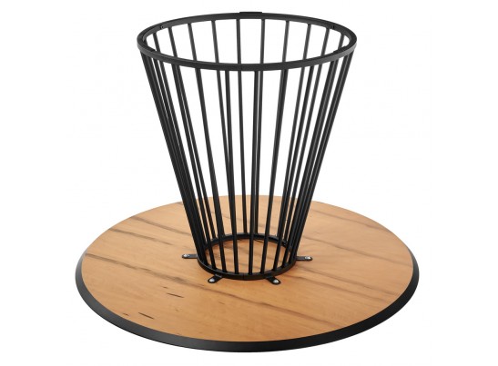 Стол Liverpool диам.110см, шпон орех лучевой набор, с чёрными ножками в Ростове-на-Дону