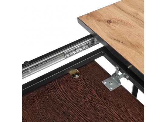 Стол Dublin раскладной 120-160х80х75 Дуб Вотан с чёрными ножками в Ростове-на-Дону