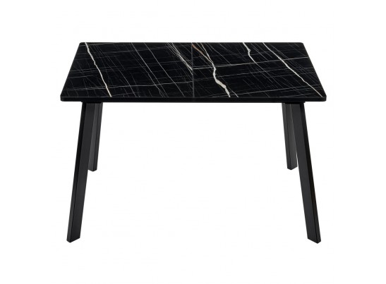 Стол Dublin раскладной 120-160х80х75 чёрный мрамор с чёрными ножками в Ростове-на-Дону