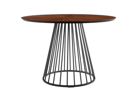 Стол Liverpool диам.110см, шпон орех лучевой набор, с чёрными ножками в Ростове-на-Дону