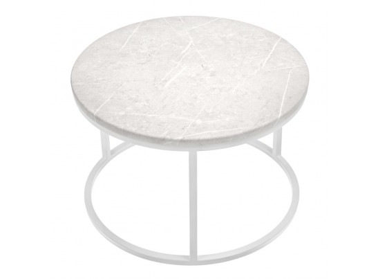 Набор кофейных столиков Tango бежевый мрамор с белыми ножками, 2шт в Ростове-на-Дону