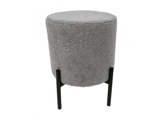 Стул-пуф Otis светло-серый, искусственный мех в Ростове-на-Дону