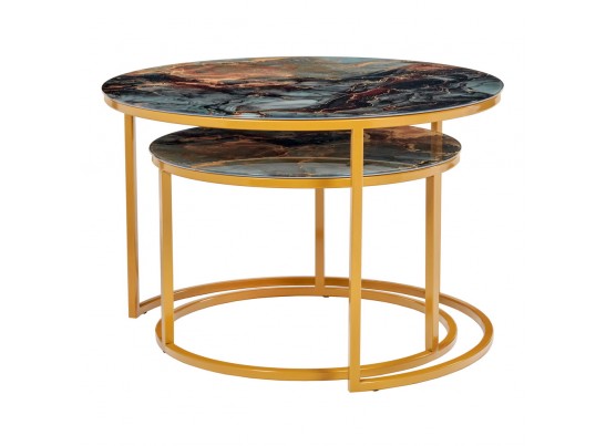 Набор кофейных столиков Tango космический с ножками матовое золото, 2шт в Ростове-на-Дону