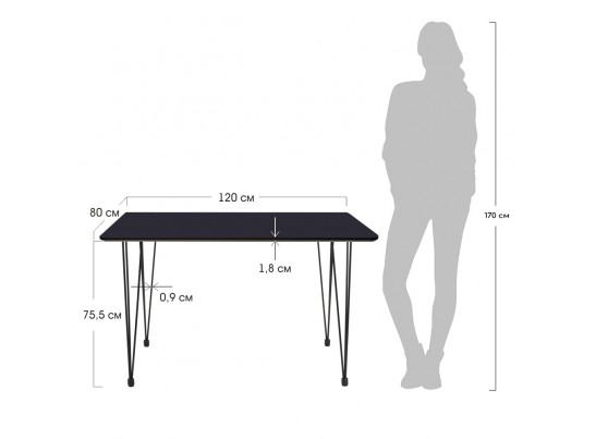 Стол Solution 120x80х75,5см, чёрный в Ростове-на-Дону Стол Solution 120x80х75,5см, чёрный в Ростове-на-Дону
