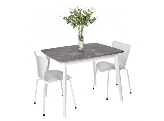 Стол Oslo раскладной 100-130x80x76см, Мрамор Сиена, белый в Ростове-на-Дону