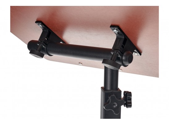 Стол многофункциональный на колёсах, 60x40 см, «РОЛЛИНГ»1 ножка, регул.высота, наклон столешницы, ограничит., мдф, металл, св.дерево, черный в Ростове-на-Дону