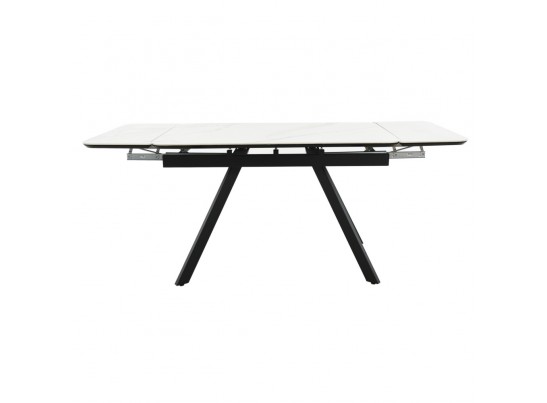 Стол Arthur раскладной 120-184x80x75см, керамогранит белый мрамор Greys White, чёрный в Ростове-на-Дону