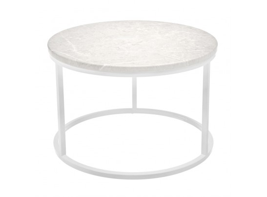 Набор кофейных столиков Tango бежевый мрамор с белыми ножками, 2шт в Ростове-на-Дону