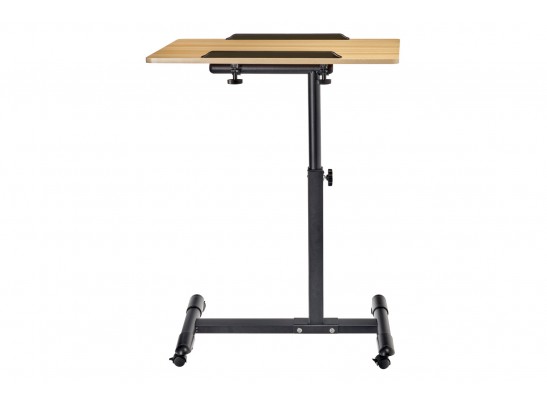Стол многофункциональный на колёсах, 60x40 см, «РОЛЛИНГ»1 ножка, регул.высота, наклон столешницы, ограничит., мдф, металл, св.дерево, черный в Ростове-на-Дону