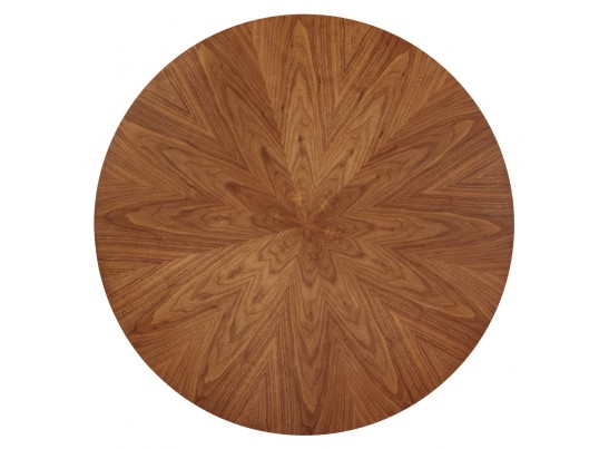 Стол Liverpool диам.110см, шпон орех лучевой набор, с чёрными ножками в Ростове-на-Дону