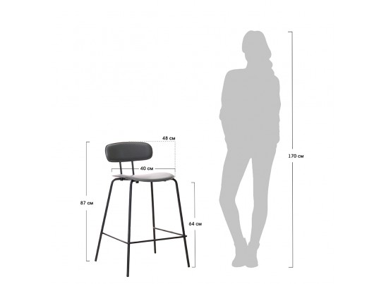 Стул полубарный Tokyo серый в Ростове-на-Дону