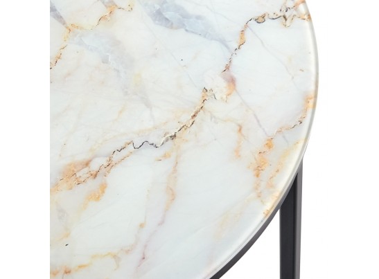 Набор кофейных столиков Tango бежевый мрамор с чёрными ножками, 2шт в Ростове-на-Дону