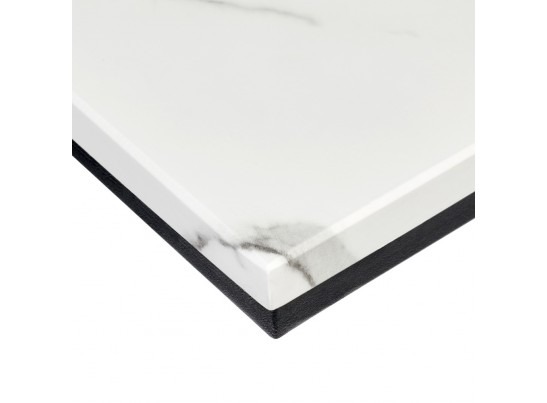 Придиванный столик Loft 50x30см, белый мрамор с черными ножками в Ростове-на-Дону