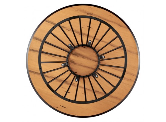 Стол Liverpool диам.110см, шпон орех лучевой набор, с чёрными ножками в Ростове-на-Дону