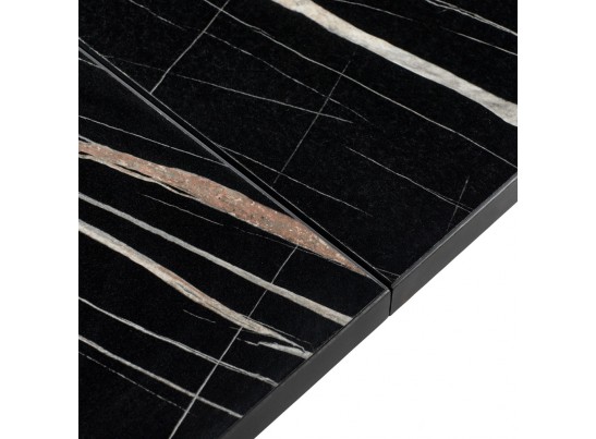 Стол Dublin раскладной 120-160х80х75 чёрный мрамор с чёрными ножками в Ростове-на-Дону