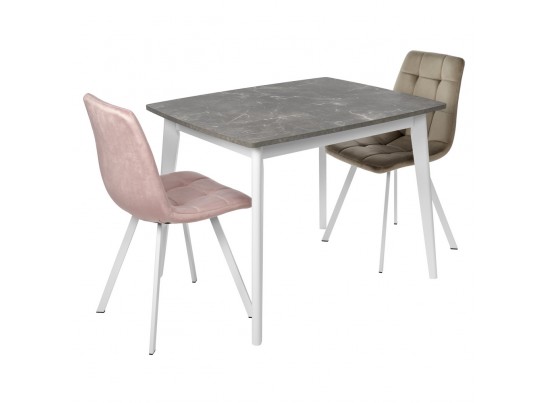 Стол Oslo раскладной 100-130x80x76см, Мрамор Сиена, белый в Ростове-на-Дону