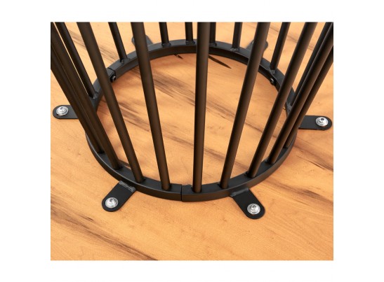 Стол Liverpool диам.110см, шпон орех лучевой набор, с чёрными ножками в Ростове-на-Дону