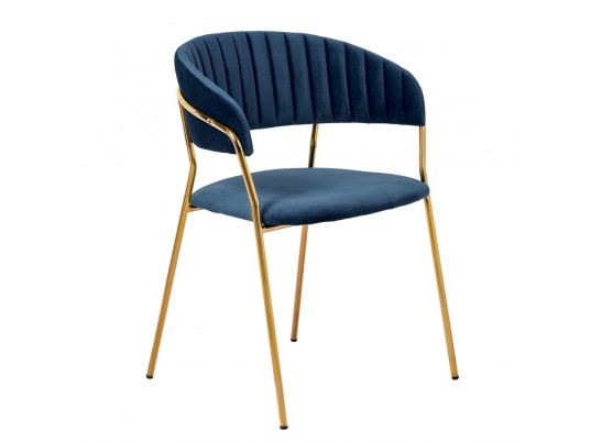Комплект из 2-х стульев Turin синий с золотыми ножками в Ростове-на-Дону