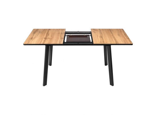 Стол Dublin раскладной 120-160х80х75 Дуб Вотан с чёрными ножками в Ростове-на-Дону