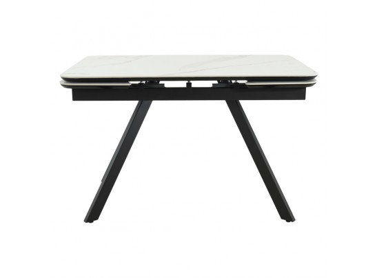 Стол Arthur раскладной 120-184x80x75см, керамогранит белый мрамор Greys White, чёрный в Ростове-на-Дону