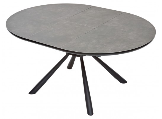 Стол TONDO раскладной 120-160х120х76см, темно-серый, испанская керамика в Ростове-на-Дону