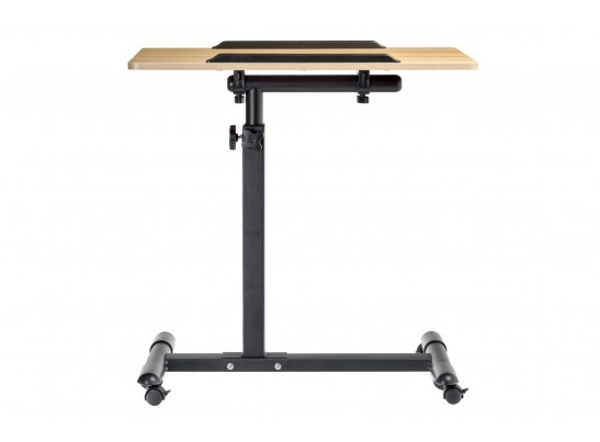 Стол многофункциональный на колёсах, 60x40 см, «РОЛЛИНГ»1 ножка, регул.высота, наклон столешницы, ограничит., мдф, металл, св.дерево, черный в Ростове-на-Дону