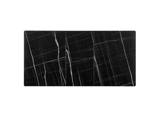 Стол Dublin раскладной 120-160х80х75 чёрный мрамор с чёрными ножками в Ростове-на-Дону