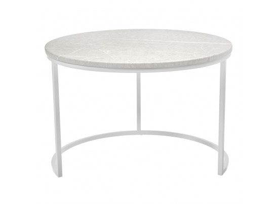 Набор кофейных столиков Tango бежевый мрамор с белыми ножками, 2шт в Ростове-на-Дону