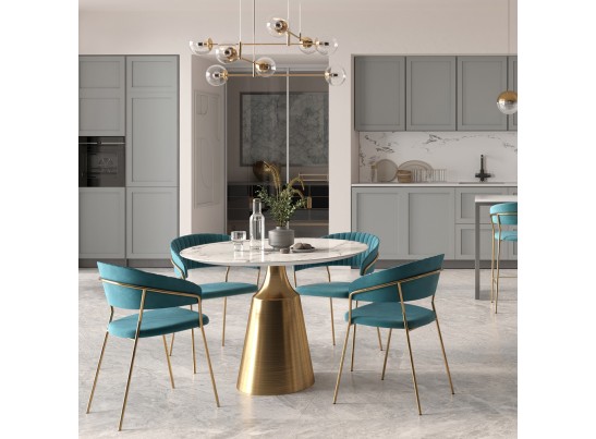 Комплект из 2-х стульев Turin синий с золотыми ножками в Ростове-на-Дону