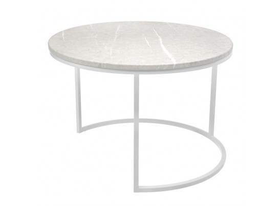 Набор кофейных столиков Tango бежевый мрамор с белыми ножками, 2шт в Ростове-на-Дону