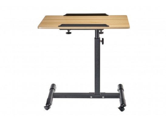 Стол многофункциональный на колёсах, 60x40 см, «РОЛЛИНГ»1 ножка, регул.высота, наклон столешницы, ограничит., мдф, металл, св.дерево, черный в Ростове-на-Дону