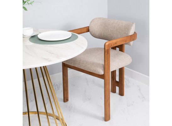 Стул Rich рогожка латте с ножками цвета орех в Ростове-на-Дону