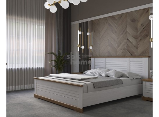 Кровать 1600, Кантри (1880*2095*1008) Сосна Андерсен, Орех Риббек натуральный, 11504 в Ростове-на-Дону