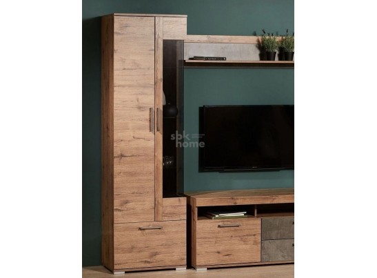 Пенал Д-3л со стеклом левый, Денвер (600*377*2020) Дуб Веллингтон, 31405 в Ростове-на-Дону