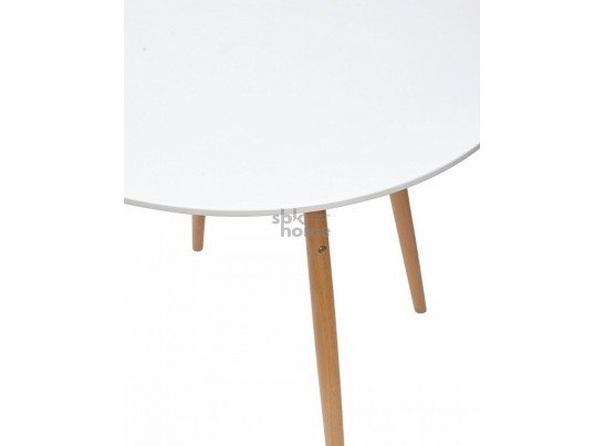 Стол 518-XWD-Y80 WHITE/ноги NATURAL D80 (800*800*740), 2280 в Ростове-на-Дону