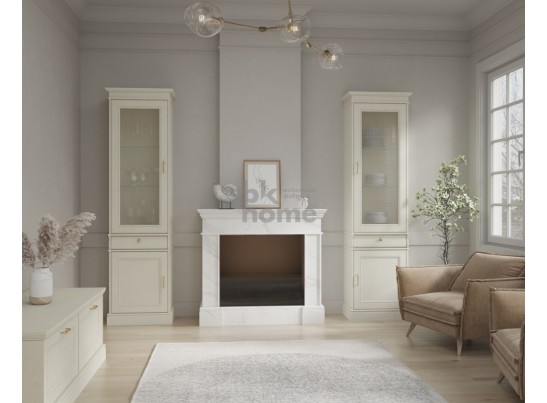 Пенал со стеклом, Сиена (595*406*2100) Береза бежевая, 31802 в Ростове-на-Дону