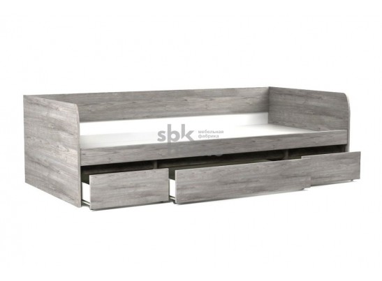 Кровать 900 с ящиками, Денвер (2042*952*600) Риббек серый, 11739 в Ростове-на-Дону