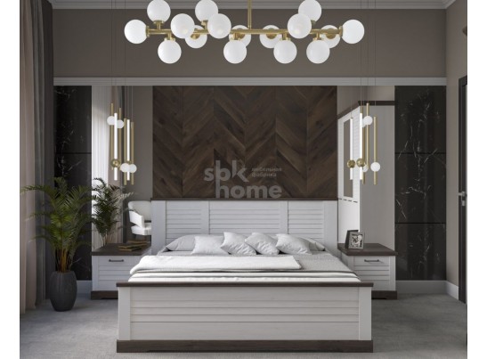 Кровать 1800, Кантри (2080*2095*1008) Сосна Андрерсен/Орех Риббек темный, 11405 в Ростове-на-Дону