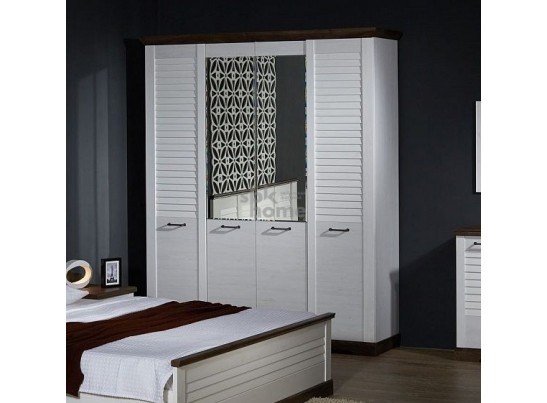 Шкаф 4-х дверный, Кантри (1860*558*2300) Сосна Андрерсен/Орех Риббек темный, 11408 в Ростове-на-Дону