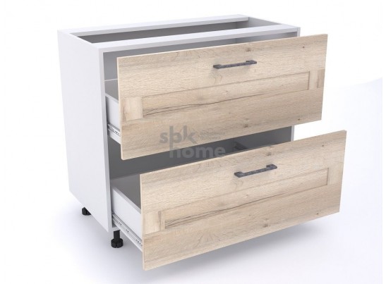 Стол с ящиками "Дублин" 90 Дуб галифакс белый в Ростове-на-Дону