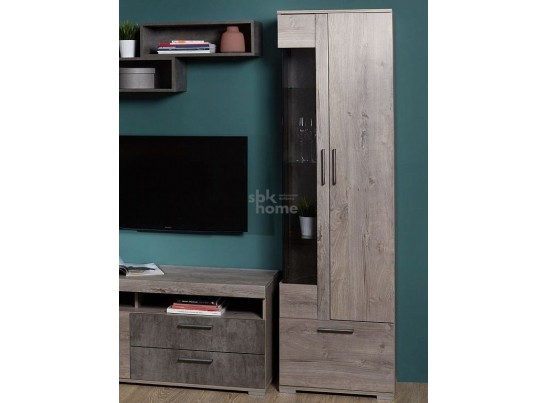 Пенал Д-3п со стеклом правый, Денвер (600*377*2020) Риббек серый, 31306 в Ростове-на-Дону