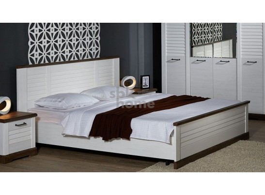 Кровать 1600, Кантри (1880*2095*1008) Сосна Андрерсен/Орех Риббек темный, 11404 в Ростове-на-Дону