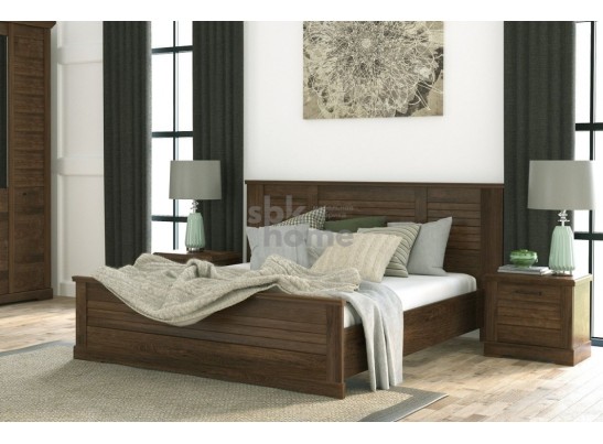 Кровать 1400, Кантри (1680*2095*1008) Орех Риббек темный, 11303 в Ростове-на-Дону