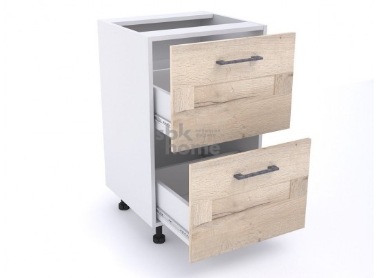 Стол с ящиками "Дублин" 50 Дуб галифакс белый в Ростове-на-Дону