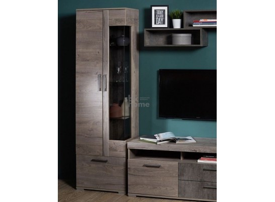 Пенал Д-3л со стеклом левый, Денвер (600*377*2020) Риббек серый, 31305 в Ростове-на-Дону