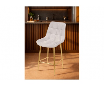 Полубарный стул Челси светло-серый (zd 960) / золотой